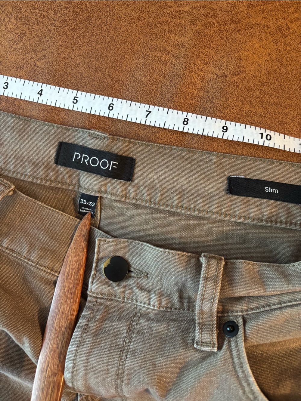Huckberry Proof Men Jeans Slim - Olive/Tan